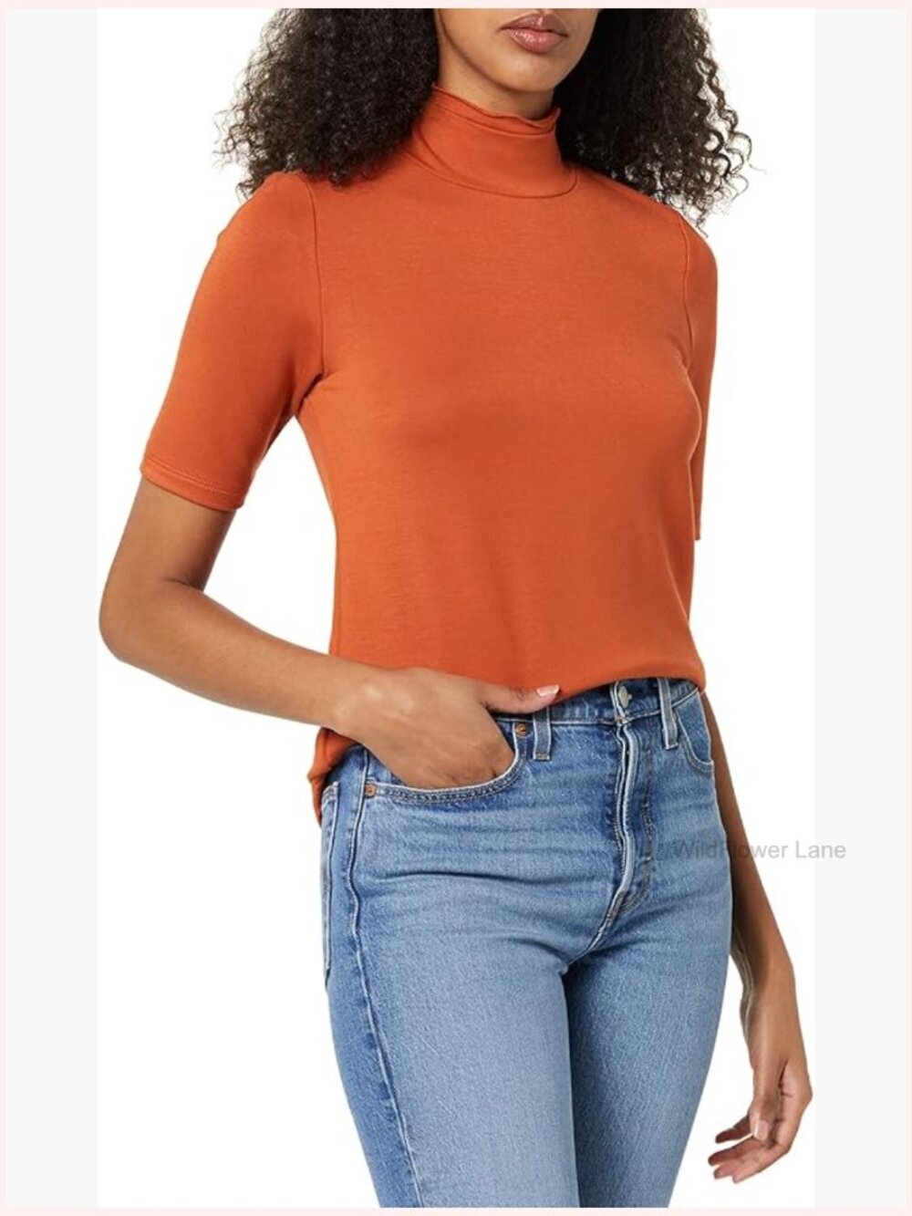 3/4 Sleeve Knit Top with Mandarin Collar